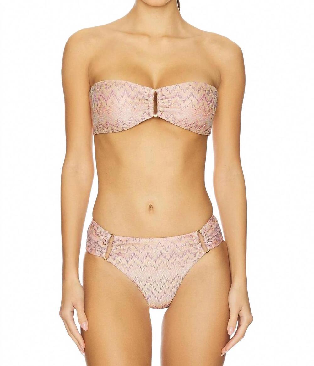 NEW PQ SWIM dazzle bikini detail bandeau top in pink